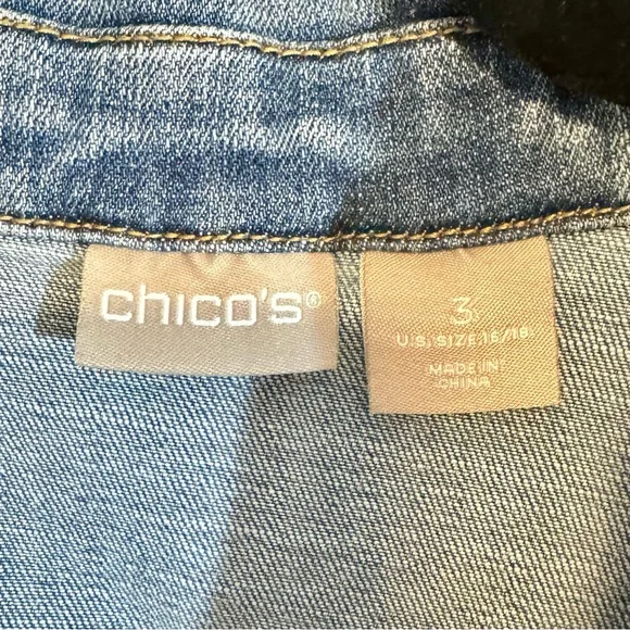 Chico’s | Denim Jacket, Medium Wash, Size 3 (16/18) - EUC - Picture 4 of 6